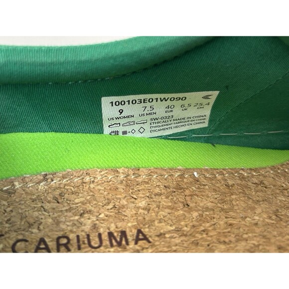 Cariuma OCA Shoes Women's Size 9 Green Canvas Low Top Lace Up Casual Sneaker - Picture 11 of 12
